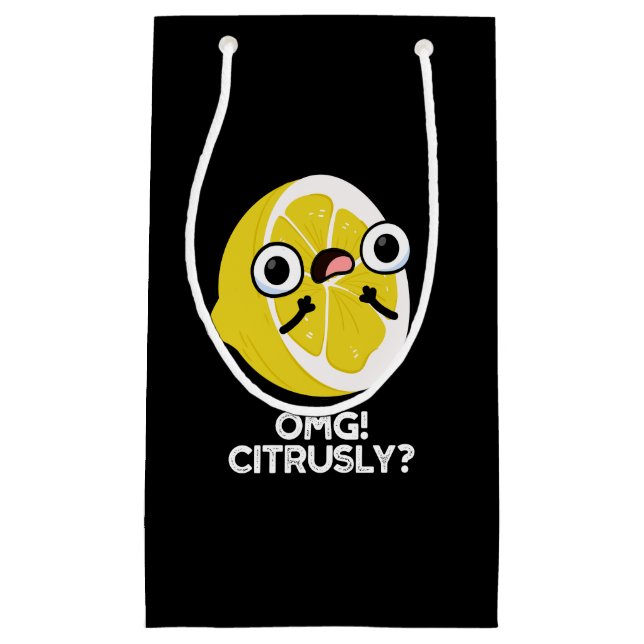 OMG Citrous Funny Fruit Citrus Pun Dark BG Kleine Geschenktüte (Vorderseite)