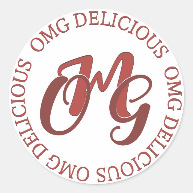 OMG DELICIOUS Generic Food Product Label Runder Aufkleber (Vorderseite)