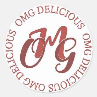 OMG DELICIOUS Generic Food Product Label Runder Aufkleber