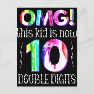 OMG! Dieses Kind ist jetzt 10 Doppelzahlen Paint D Postkarte