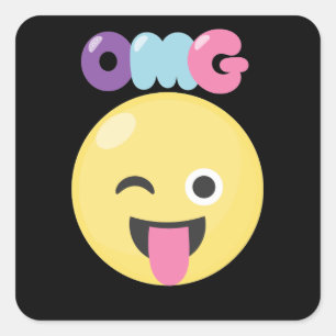 OMG Emoji Quadratischer Aufkleber