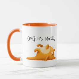 OMG Es ist das Montag Blues Funny Yellow Cat Gesch Kaffeetasse