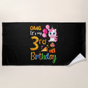 OMG Es ist mein 3. Geburtstag 3 Jahre alt Süßes Ei Strandtuch