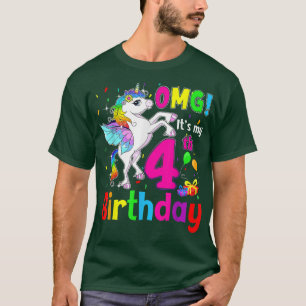 OMG Es ist mein 4. Geburtstag Mädchen Einhorn 4 Ja T-Shirt
