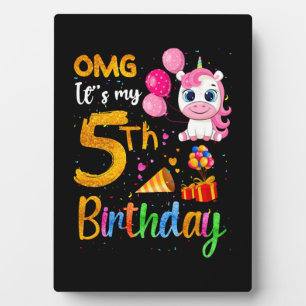 OMG Es ist mein 5. Geburtstag 5 Jahre alt Süßes Ei Fotoplatte