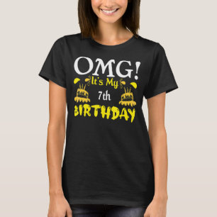 Omg Es ist mein 7. Geburtstagskind 7 Jahre alt Bir T-Shirt