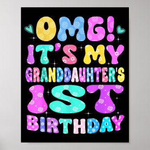 Omg Es Ist Mein Enkelkind 1. Geburtstag Blumen 1 J Poster
