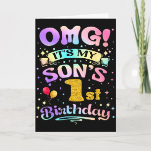 Omg Es Ist Mein Erster Geburtstag Mein Sohn Ist 1 Karte