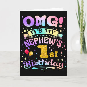 Omg Es Ist Mein Neffe 1. Geburtstag Alles Gute Zum Karte