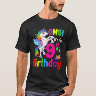 Omg es ist meine 9. Geburtstagsmädchen Unicorn 9 J T-Shirt
