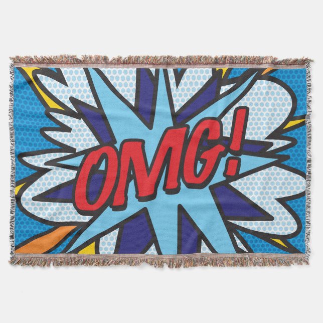 OMG Fun Retro Comic Pop Art Decke (Vorderseite)
