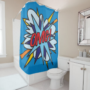 OMG Fun Retro Comic Pop Art Duschvorhang