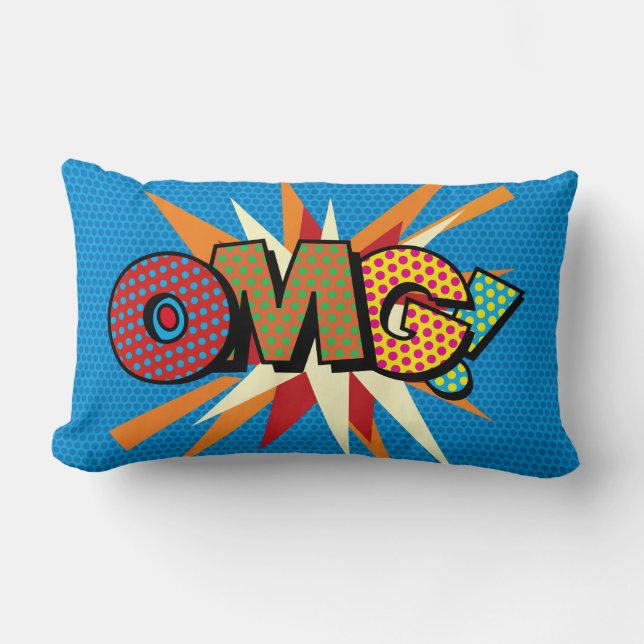 OMG Funny Modern Cool Trendy Comic Pop Art Lendenkissen (Vorderseite)