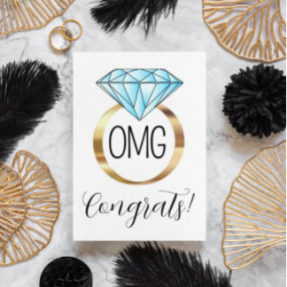 OMG Glückwunschs Diamond Verlobung Ring Karte