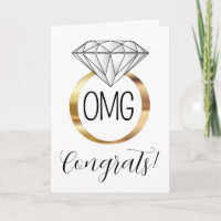OMG Glückwunschs Gold Diamond Verlobung Ring