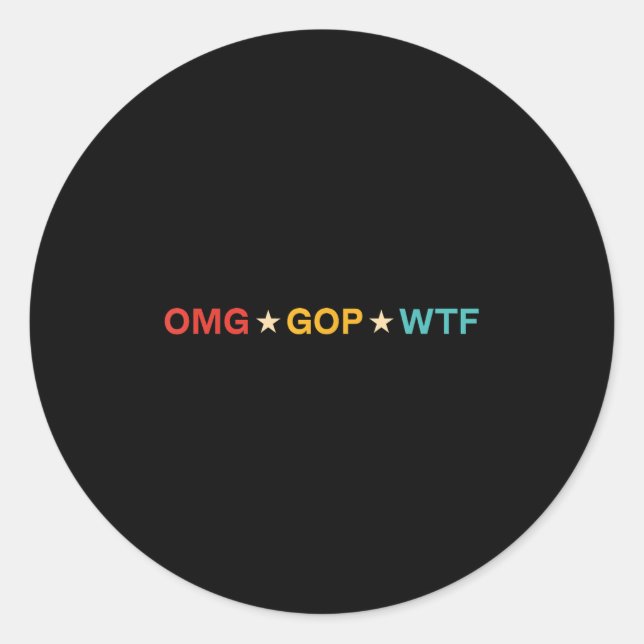 Omg Gop Wtf Vintage Design  Runder Aufkleber (Vorderseite)