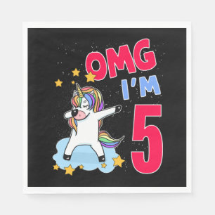 OMG I AM 5 SERVIETTE