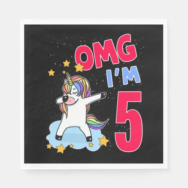 OMG I AM 5 SERVIETTE (Vorderseite)