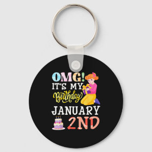 Omg Ich Habe Am 2. Januar Geburtstag Süßes Mädchen Schlüsselanhänger