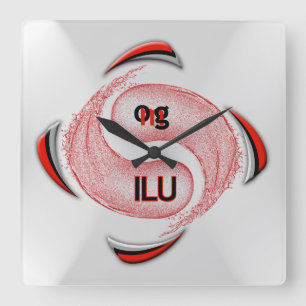 OMG! ilu Quadratische Wanduhr