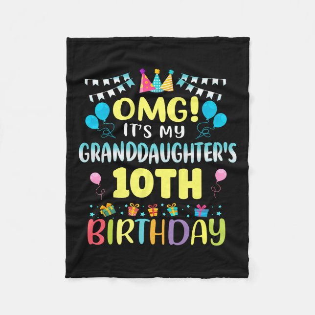 Omg Its My Granddaughters 10th Birthday Sweet 10 Y Fleecedecke (Vorderseite)