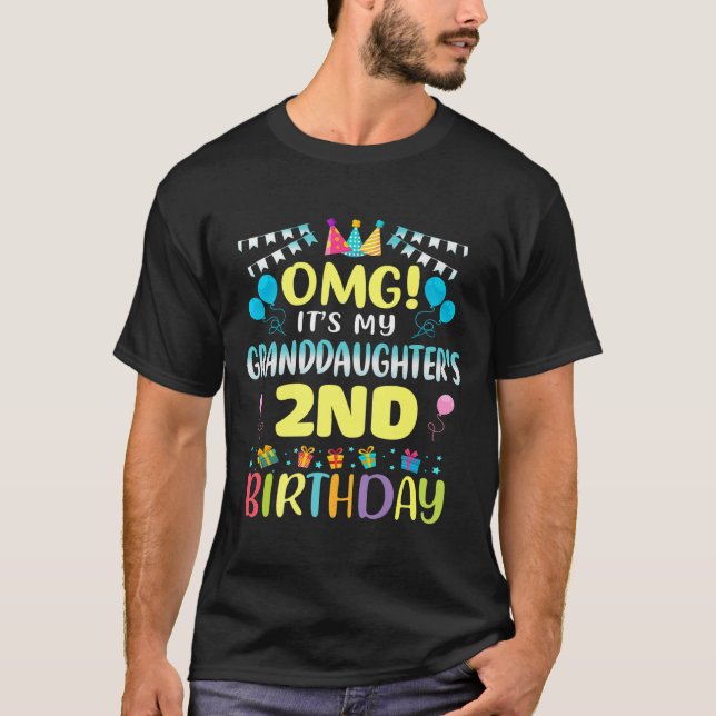 Omg Its My Granddaughters 2nd Birthday Sweet 2 Yea T-Shirt (Vorderseite)