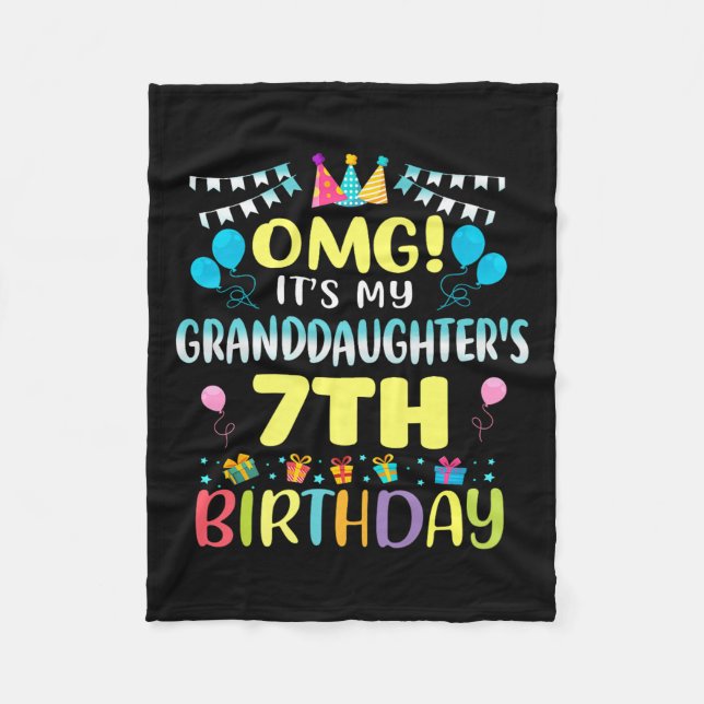 Omg Its My Granddaughters 7th Birthday Sweet 7 Yea Fleecedecke (Vorderseite)