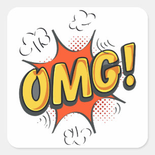 OMG Logo Quadratischer Aufkleber