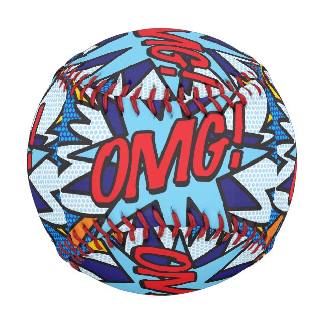 OMG Lustige Retro-Comic-Book-Pop-Art Baseball (Vorderseite)