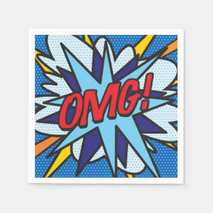 OMG Lustiges Retro-Comic-Heft Serviette