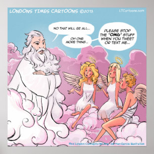 OMG Lustiges Social Media Cartoon Poster