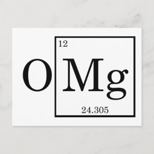 OMG Magnesium Science Chemie Postkarte