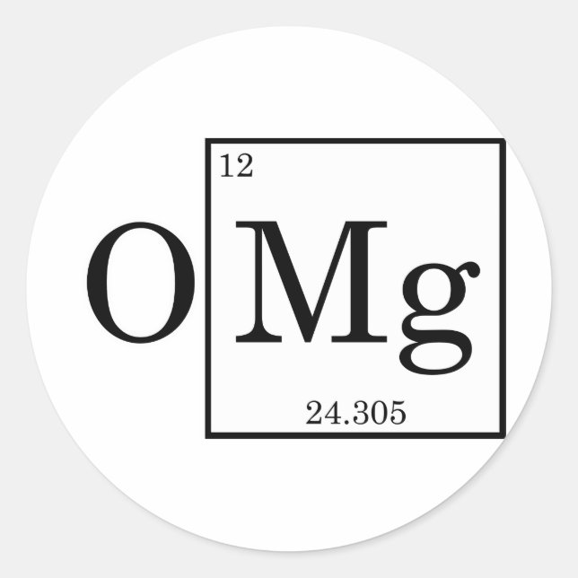 OMG Magnesium Science Chemie Runder Aufkleber (Vorderseite)