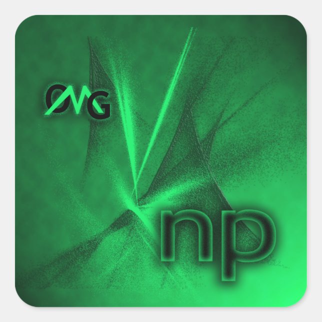 OMG! ni Quadratischer Aufkleber (Vorderseite)