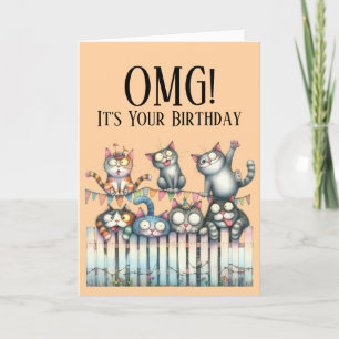 OMG Niedlich Cat Theme Geburtstagskarte Feiertagskarte