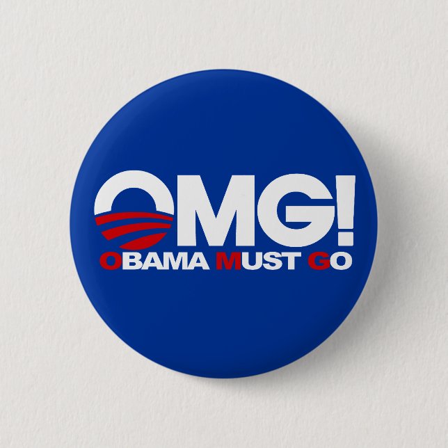 OMG! Obama muss gehen Button (Vorderseite)