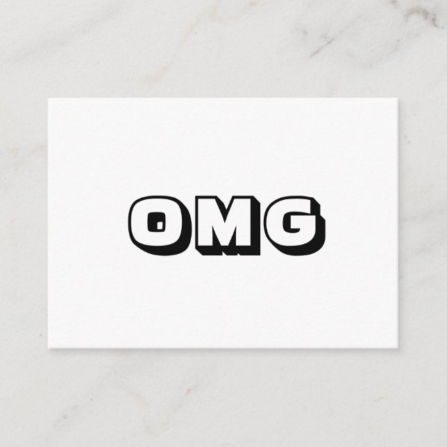 OMG, Oh mein Gott, Gott, moderne, fett Schwarz-wei Hinweiskarte (Vorderseite)