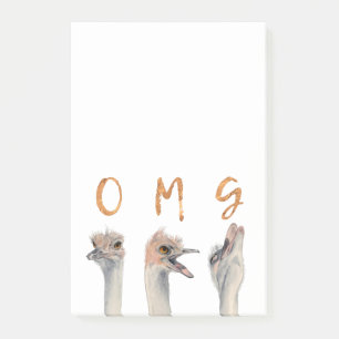 OMG Ostriches Post-it Klebezettel