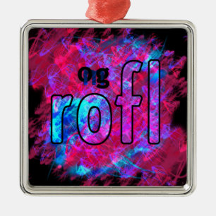 OMG! rofl Silbernes Ornament