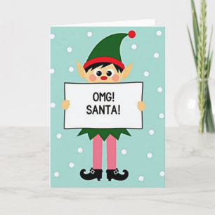Omg Santa-Elfen-Weihnachtskarte Karte