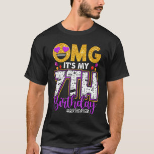 Omg sein 7. Geburtstag 7 Jahre altes Mädchen T-Shirt