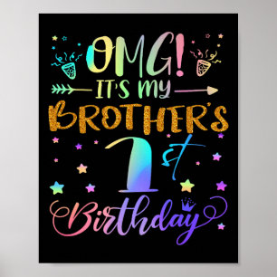 Omg seine Brüder 1. Geburtstag Süße 1 Jahre alt Poster