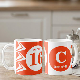 OMG Sie sind 16 Monogramm Name orange und weiß Kaffeetasse