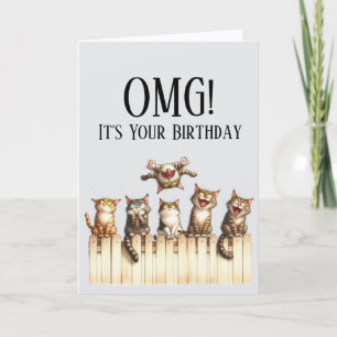 OMG Süße Katze Thema Geburtstagskarte Feiertagskarte