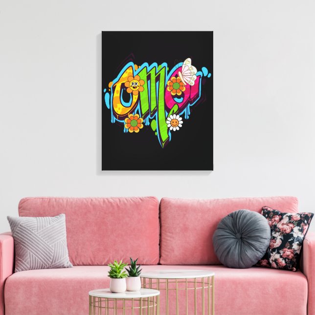 OMG Typogrraphie Leinwanddruck (Insitu (Wohnzimmer))