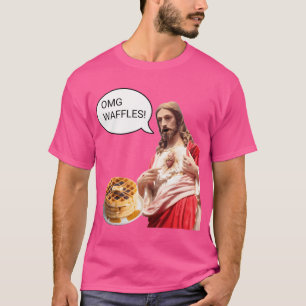 Omg Waffles Jesus Christ Frühstück Funny Meme Sh T-Shirt