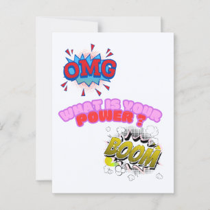 OMG, was ist dein Power? Postkarte
