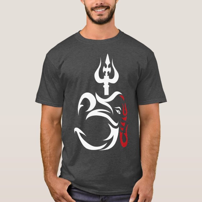 OMGanesha und Lord Shiva Divine Trident Trishul T-Shirt (Vorderseite)