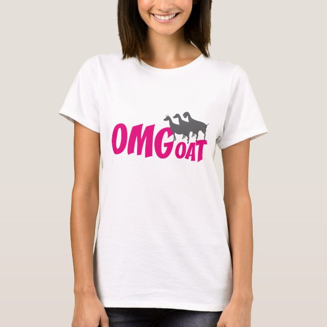 OMGoat Dairy Goats the Goat Lovers OMG in Pink T-Shirt (Vorderseite)