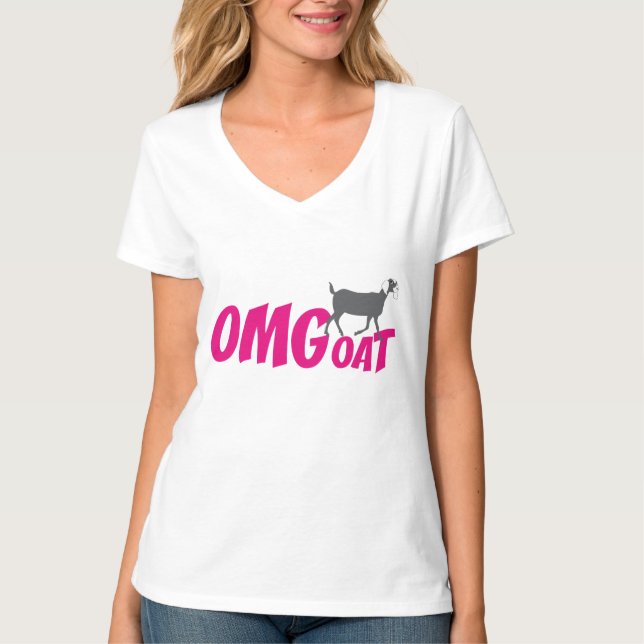 OMGoat Nubian Goat the Goat Lovers OMG in Pink T-Shirt (Vorderseite)